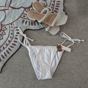 VS PINK: White String Tie Bikini Bottom (XS) NWT